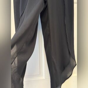 Black Split-Leg Pants Swim Coverup